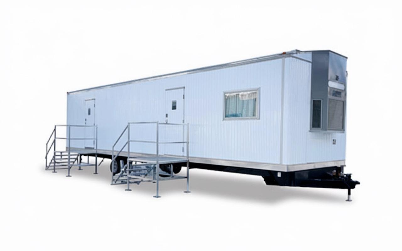 we can deliver an office trailer to your site within a few days, depending on availability